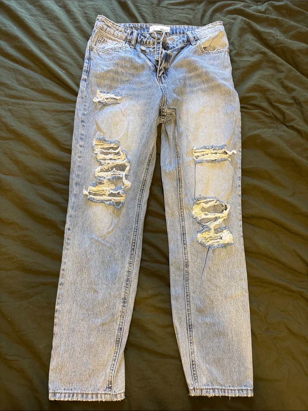 High-Rise Light Blue Ripped Women’s Jeans - Classic Casual